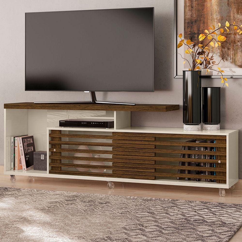 Rack para TV Até 65 Polegadas Frizz 2 Portas Off White/Savana - Madetec - Bege