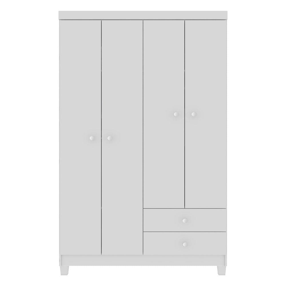 Guarda Roupa Infantil 4 Portas 2 Gavetas Baby kid`s Branco Flex Incorplac