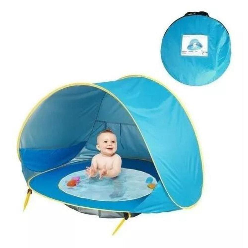 Tenda De Praia Para Bebês Portátil Infantil Azul - Polibrinq