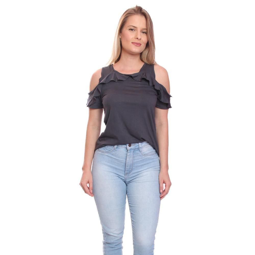 Blusa Feminina Cigana Ciganinha Manga de Babados