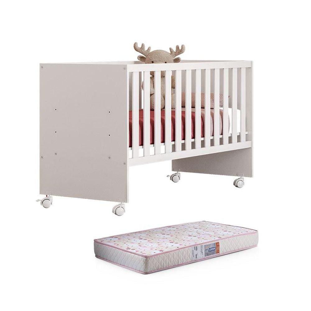 Berço Nacional Doce Sonho 3540 Branco Brilho com Colchão Gazin - Qmovi