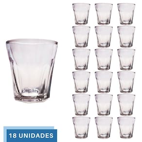 Kit 18 Copos Shot Dose Vidro Tequila Vodka Cachaça 45mL Bar