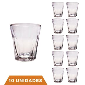 Jogo Copos Shot 10 Peças Vidro Bar Cachaça Tequila Dose 45ml