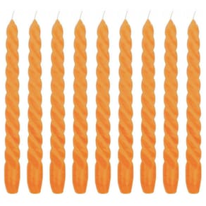 10 Vela Torcida 25 Cm Laranja Decoração Festa Casamento Para Castiçal