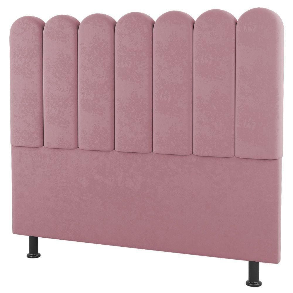 Cabeceira Cama Box Casal Queen Size Lana 160cm Suede Rosê - Desk Design