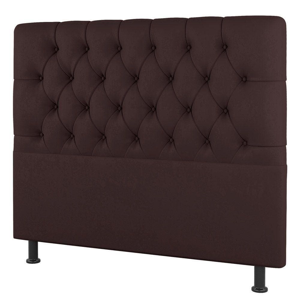 Cabeceira Cama Box Casal Nice 140cm Sintético Marrom - Desk Design