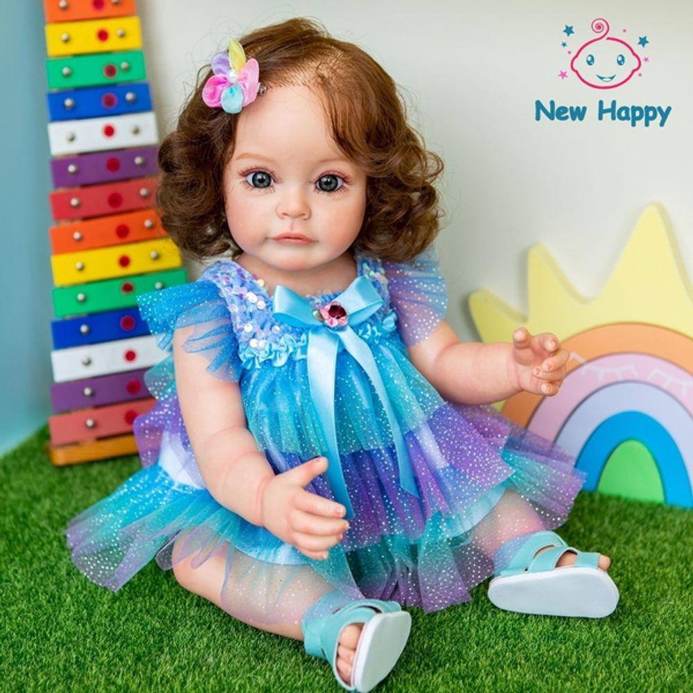 Boneca Reborn Realista 100% Silicone Pode Dar Banho Newhappy