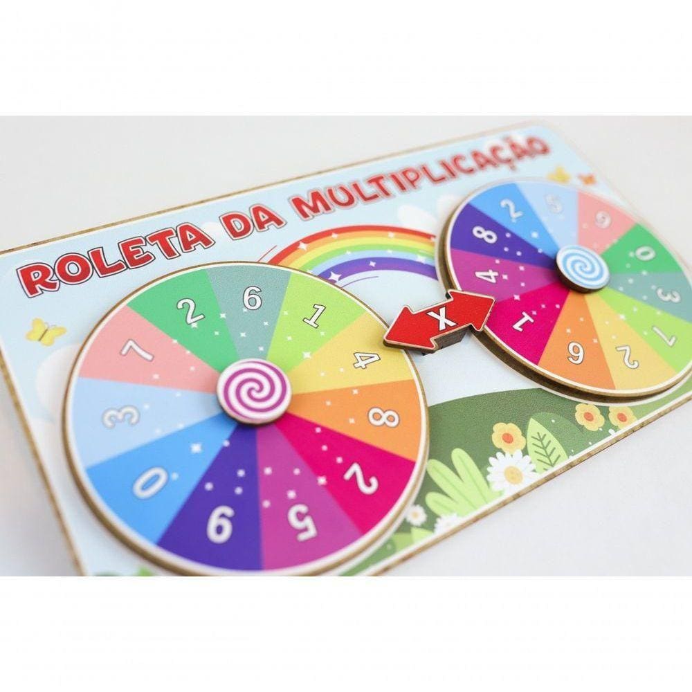 Roleta da Multiplicação - Tabuada / Multiplicação / Subtração / Divisão -  madeira MDF Único