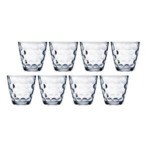 Jogo Transparente Redondo Bangkok 8 Copos 250ML Vidro Suco