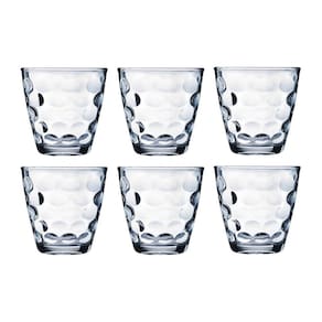 Copos de Vidro Bangkok Transparente Redondo 250ML Água 6 un