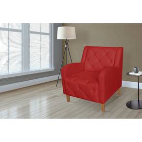 Poltrona Para Recepção Sala De Estar Munique Suede Vermelho - LM DECOR