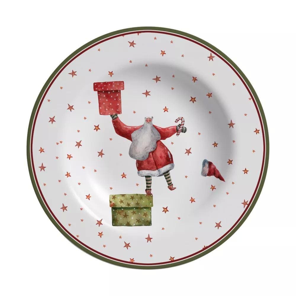 Conjunto de 6 Pratos Fundos - Father Christmas
