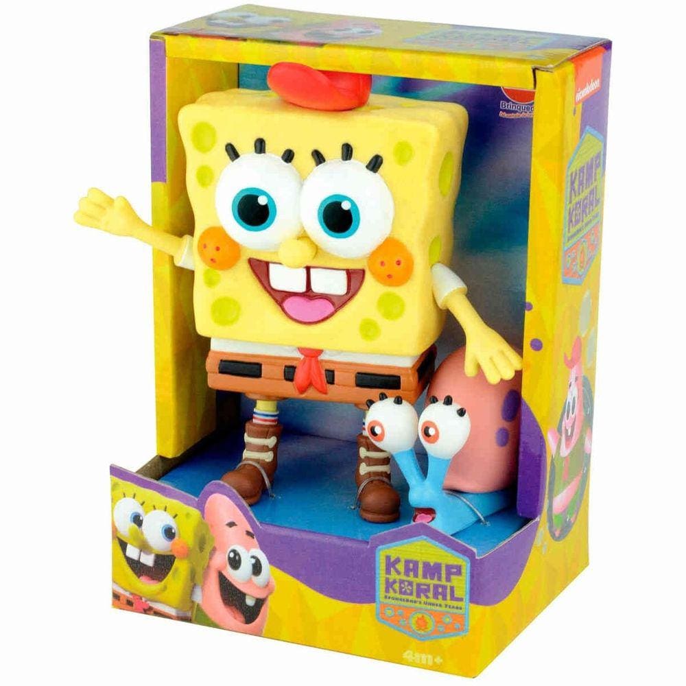 Boneco Bob Esponja e Gary Em Vinil Articulado - Lider 3076