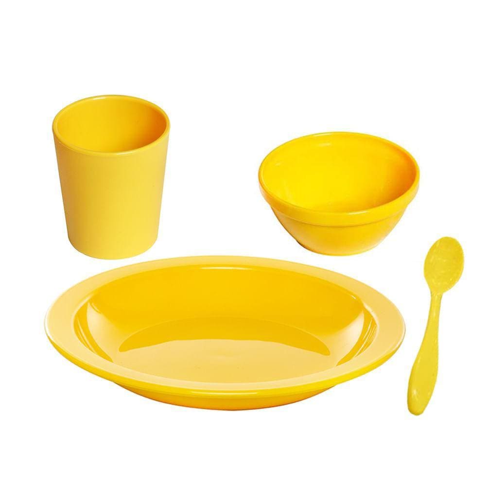 Kit Refeição Infantil VEM Amarelo Linha Alegria