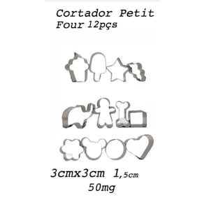 Jogo De Cortadores Petit Four 12 Peças 3cm Em Inox
