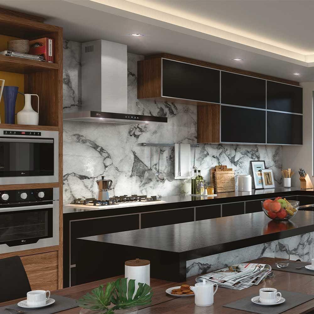 Coifa ee Parede Infinity Digital Touch 90cm Fischer Preto 220V