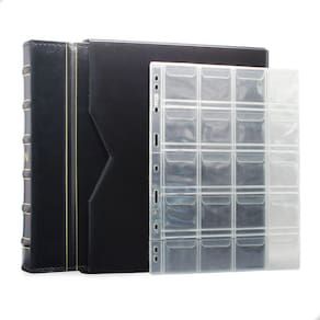 Álbum de Luxo Preto 20 Folhas para 400 Moedas 3BZN P
