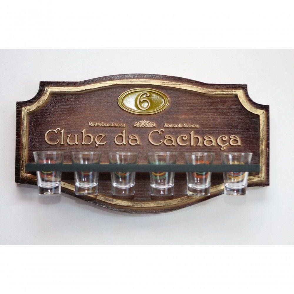 Placa Decorativa Clube Da Cachaça + Copos