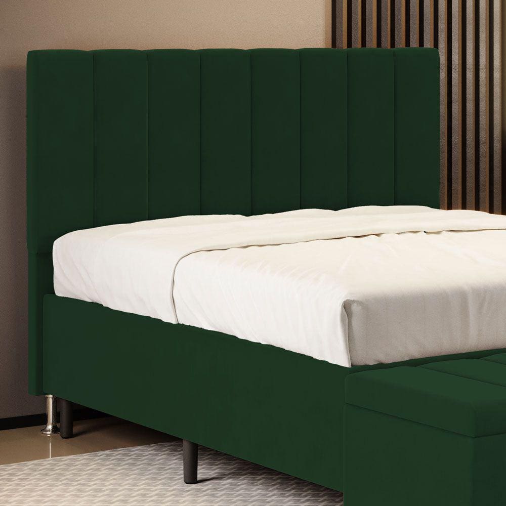 Cabeceira Nashira 140 para Cama de Casal Z-018 Sued Verde Aradecor