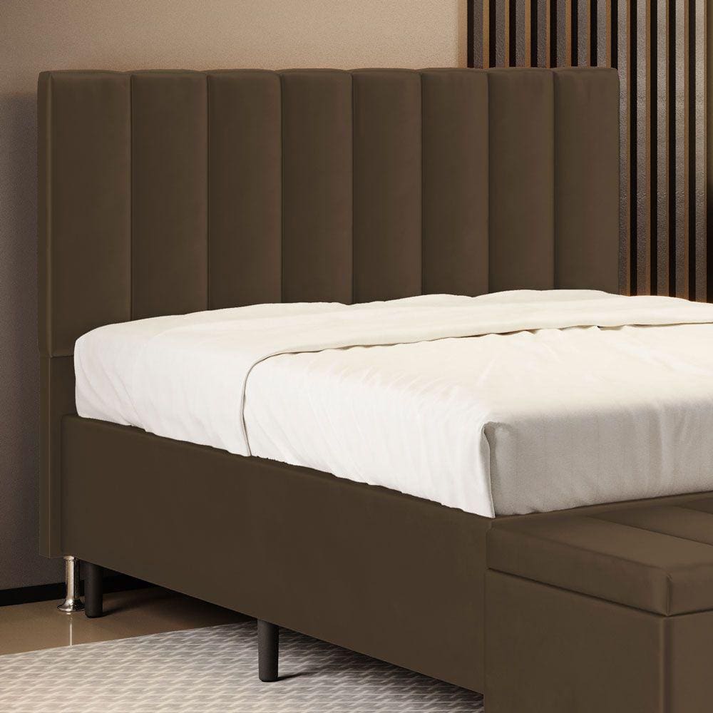Cabeceira Nashira 140 para Cama de Casal N-029 Veludo Capuccino Aradecor