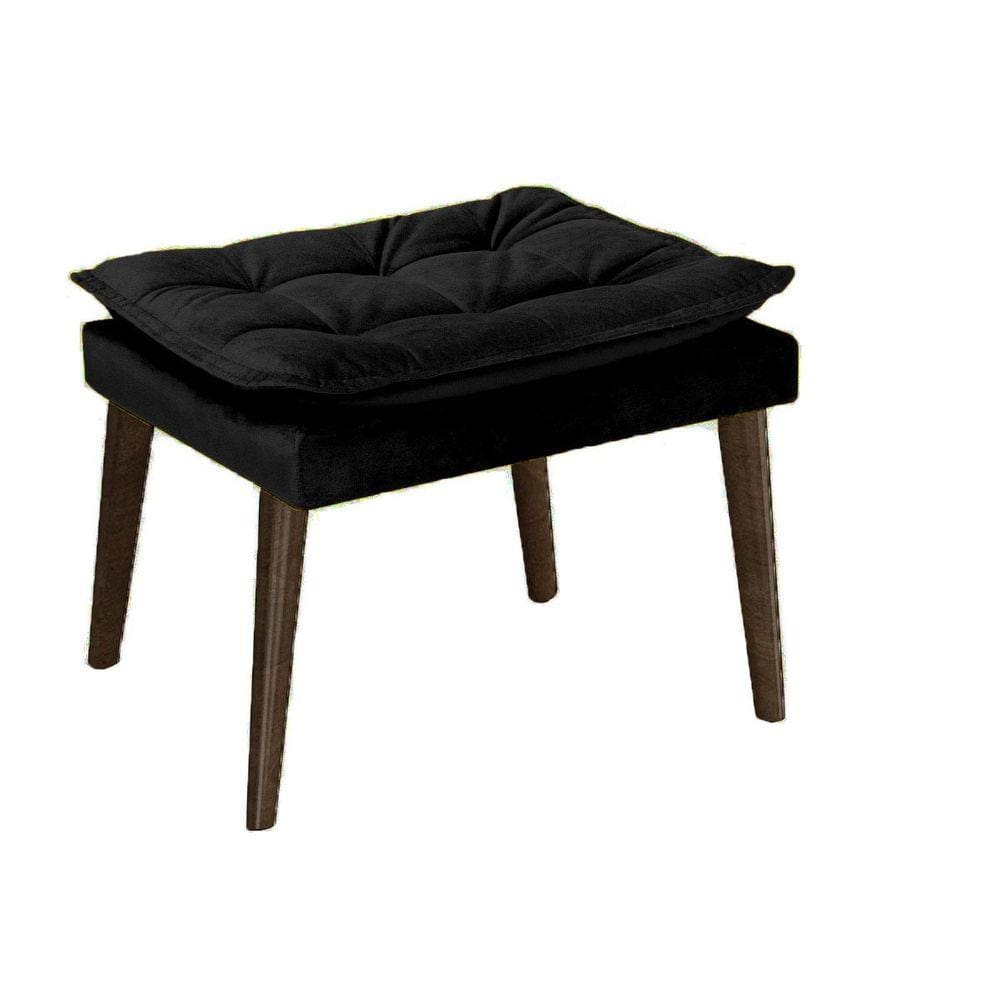 Puff Banqueta Decorativa Para Sala E Quarto Opala Suede Preto -LM DECOR