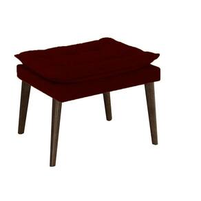 Puff Banqueta Decorativa Para Sala E Quarto Opala Suede Vermelho Bordo -LM DECOR
