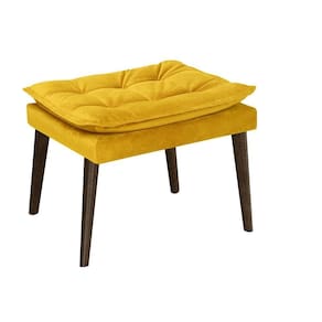 Puff Banqueta Decorativa Para Sala E Quarto Opala Suede Amarelo -LM DECOR