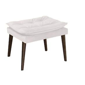Puff Banqueta Decorativa Para Sala E Quarto Opala Suede Branco -LM DECOR