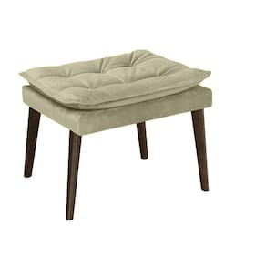 Puff Banqueta Decorativa Para Sala E Quarto Opala Suede Bege -LM DECOR