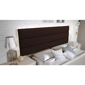 Cabeceira EBox Line King 1,95m Painel Em Suede Marrom