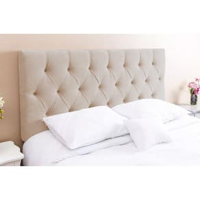 Cabeceira EBox Paris Casal 1,40m Painel Em Suede Bege