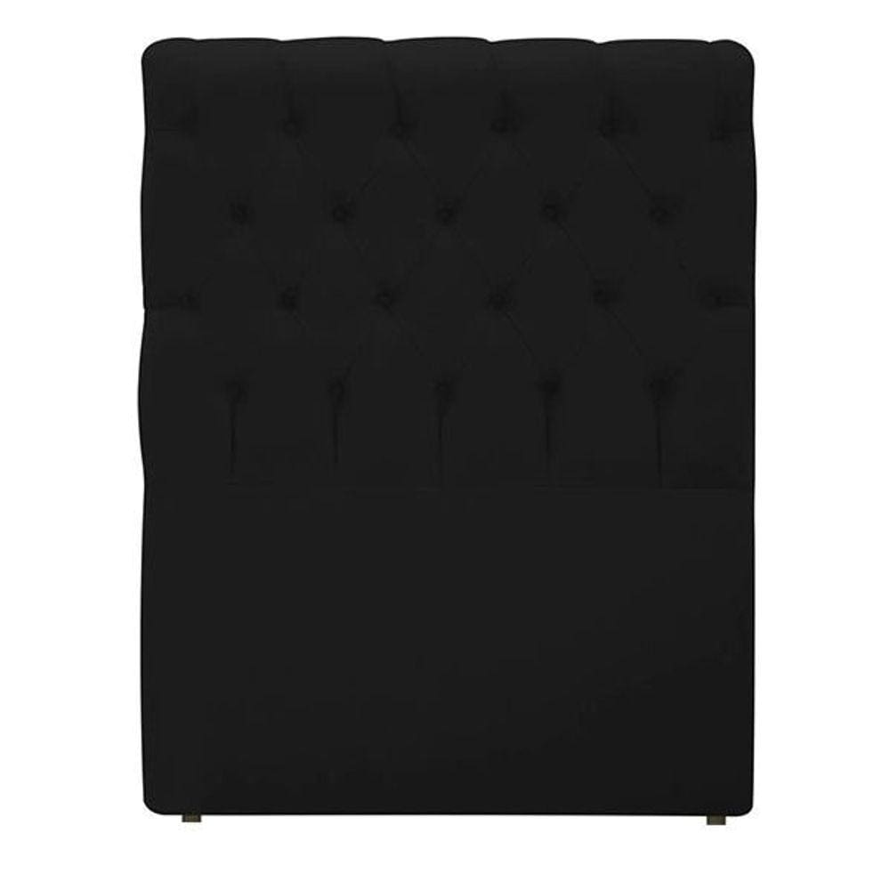Cabeceira EBox Paris Solteiro 90cm Em Material Sintético Preto