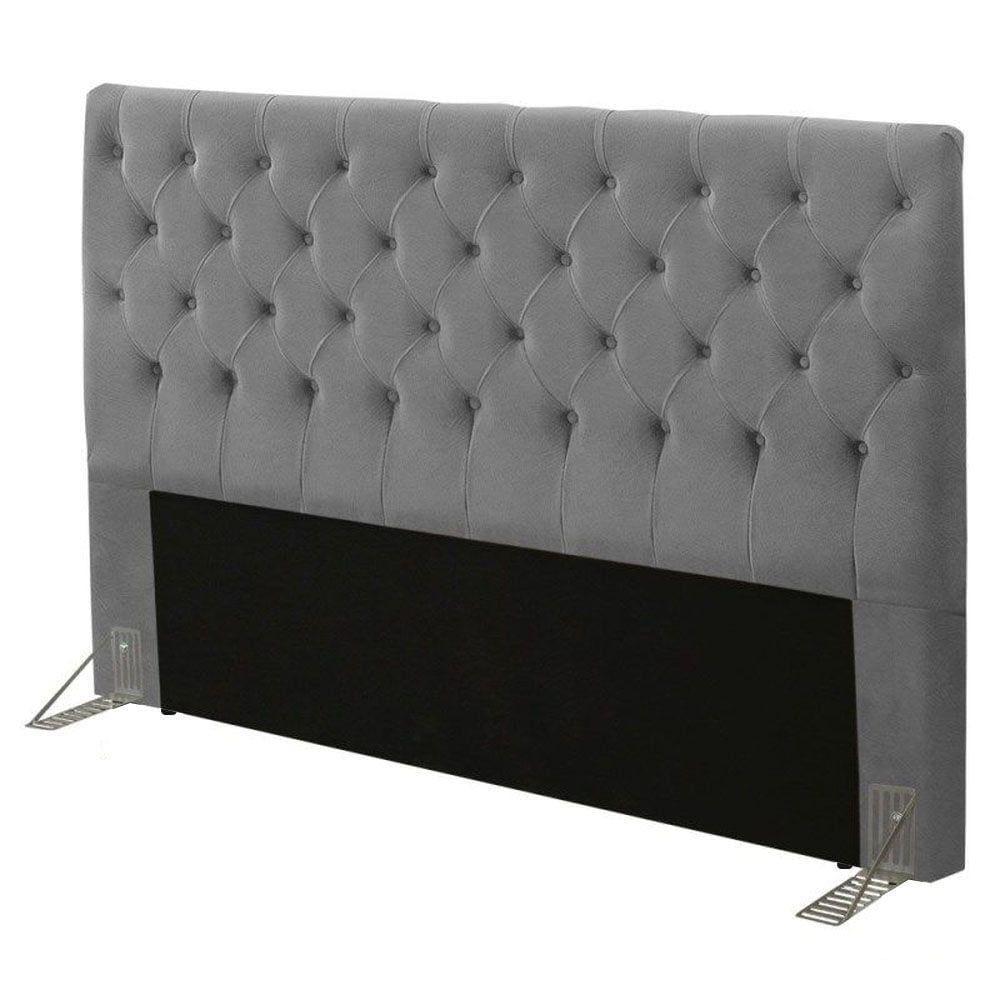 Cabeceira EBox Paris Queen 1,60m Em Suede Cinza