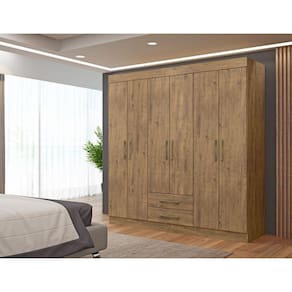 Guarda Roupa Chile Casal 6 Portas e 2 Gavetas Ipê