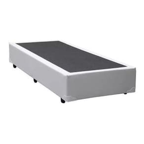 Base Cama Box Solteiro Material Sintético Branco 40x88x188