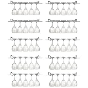10 Suportes Organizador De Armário Porta Taças Cromado 35cm