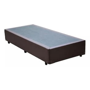 Base Cama Box Solteiro Material Sintético Marrom 40x88x188