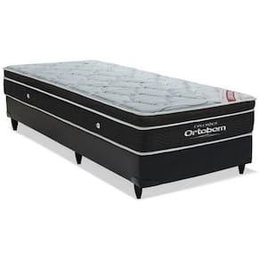 Cama Box Solteiro + Colchão Ortobom Elegant Molas Superpocket 68x88x188