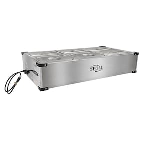 Balcão Buffet Térmico Self Service Bancada 6 Cubas Aço Inox 220v Spolu