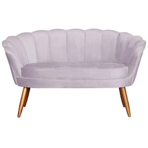 Namoradeira Estofada 2 Lugares Para Sala Comercial Pétala Veludo Rose - LM DECOR