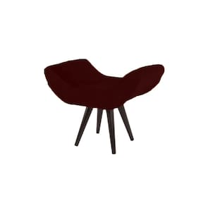 Puff Banco Banqueta Decorativo Sala Salão Maisa Suede Bordo - LM DECOR