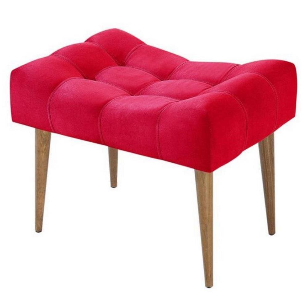 Puff Banqueta Decorativa Para Sala E Quarto Requinte Suede Vermelho - LM DECOR