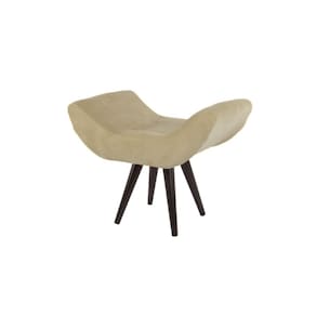 Puff Banco Banqueta Decorativo Sala Salão Maisa Suede Bege - LM DECOR