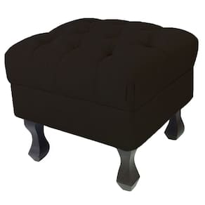 Puff Decorativo Em Captonê Retrô Luis Xv Suede Marrom - LM DECOR