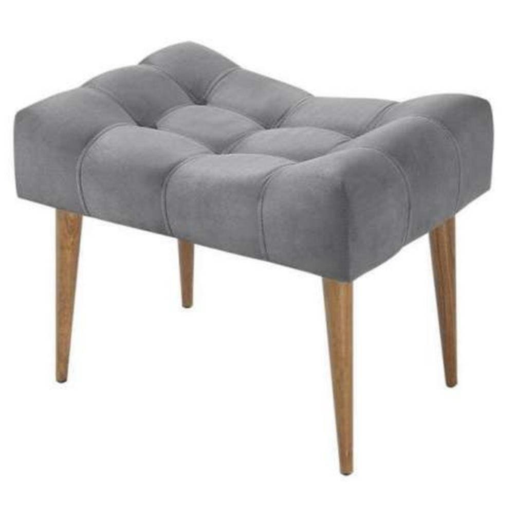 Puff Banqueta Decorativa Para Sala E Quarto Requinte Suede Cinza - LM DECOR