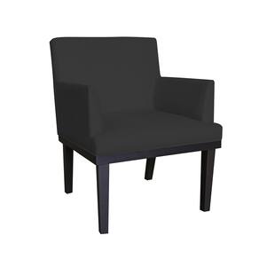Poltrona Decorativa Para Sala E Escritório Vitória Suede Preto- LM DECOR