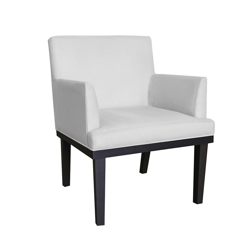 Poltrona Decorativa Para Sala E Escritório Vitória Corano Branco - LM DECOR