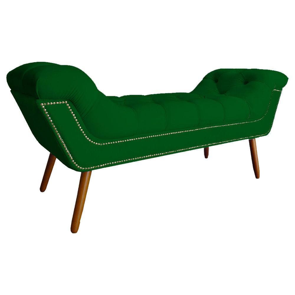 Recamier Calçadeira Estofado Sienna King 195 Cm Suede Verde - LM DECOR