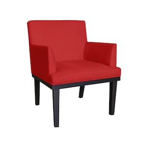 Poltrona Decorativa Para Sala E Escritório Vitória Corano Vermelho - LM DECOR