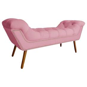 Recamier Calçadeira Estofado Sienna King 195 Cm Suede Rosa Barbie - LM DECOR